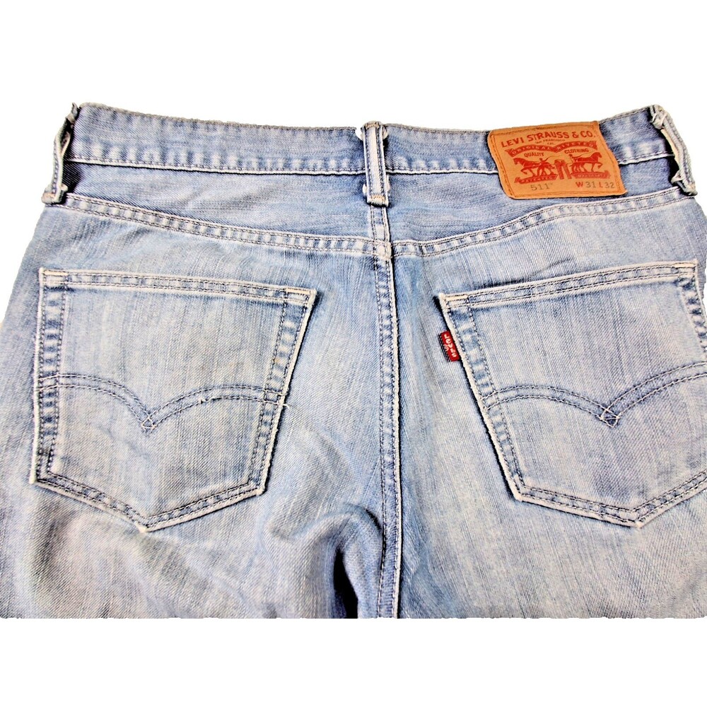 Levi’s 511 Jeans Men's 31x32 Light Wash Slim Fit Straight Leg Denim - Picture 7 of 11